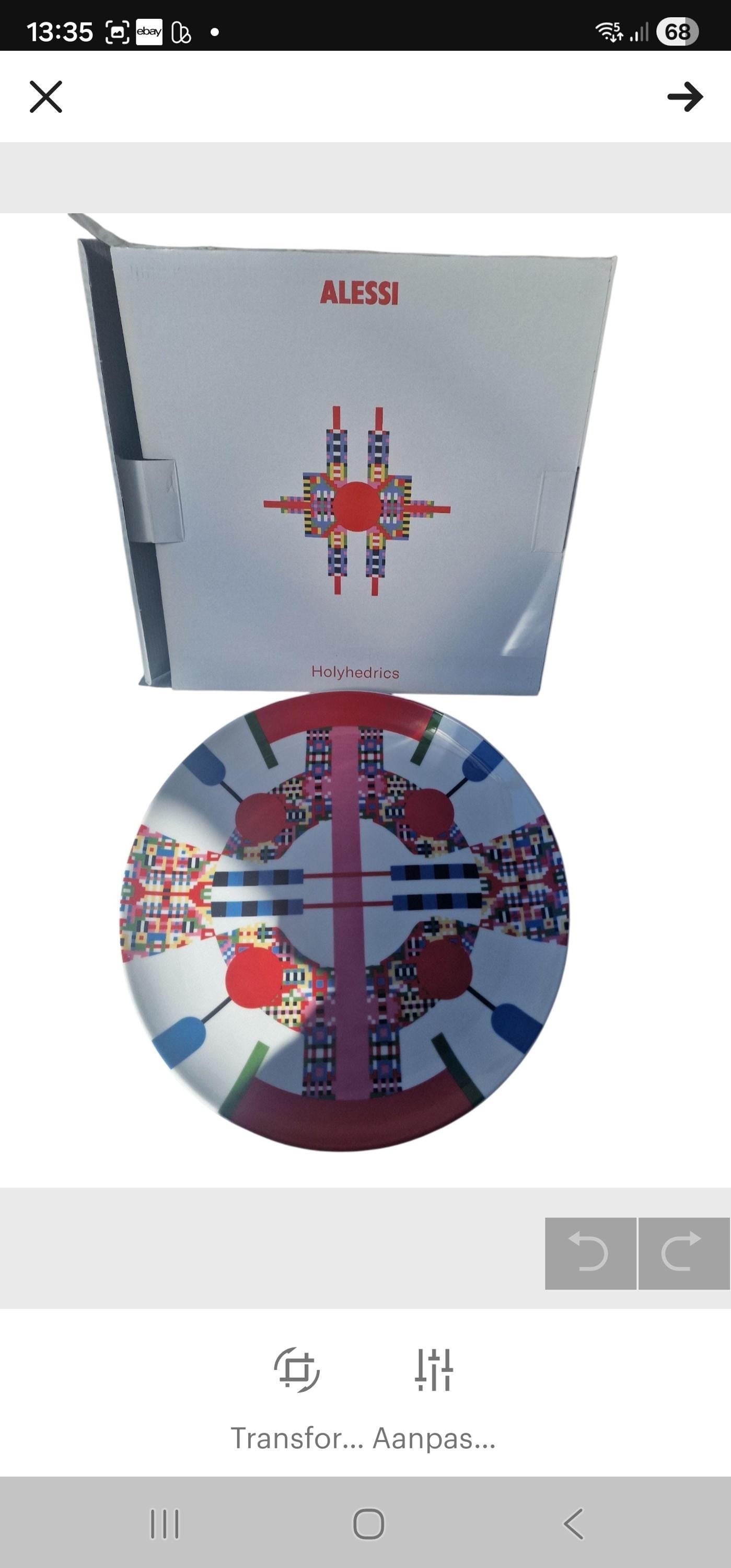 Alessi Holi Serving Plates, Geometric Porcelain Design (33cm), Limited Edition Set