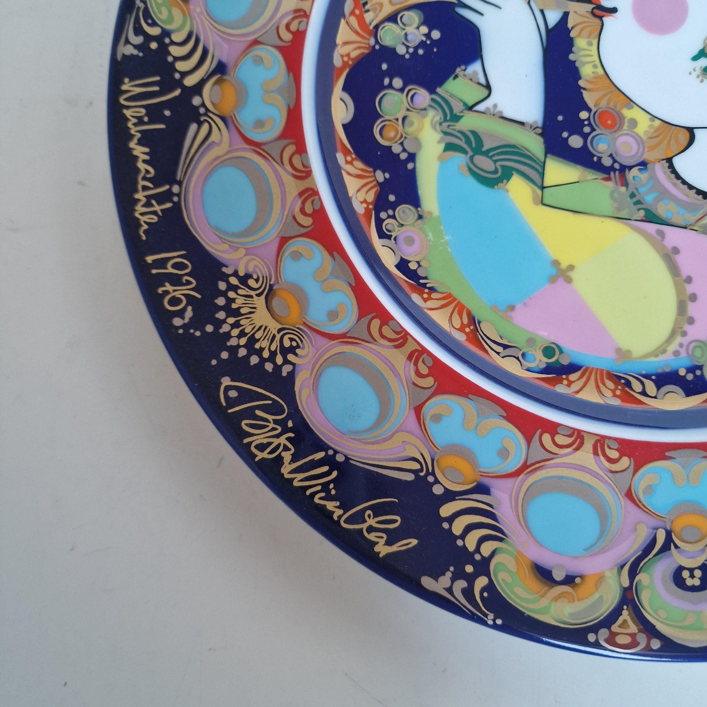 Bjorn Wiinblad Rosenthal Nativity Plate – Hand-Painted Gold Porcelain Wall Art