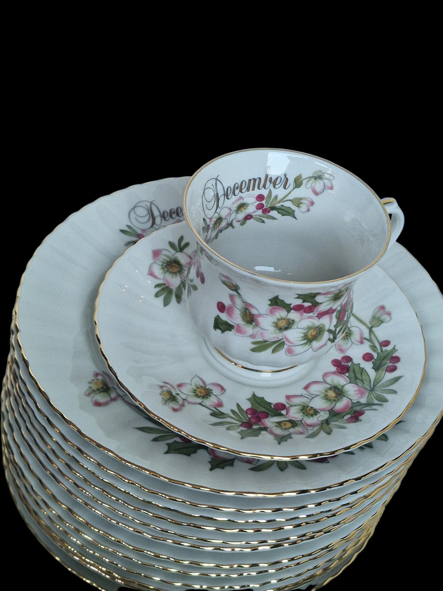 Seltmann Weiden 12 months Porcelain Breakfast Set – Floral Calendar China, W. Germany