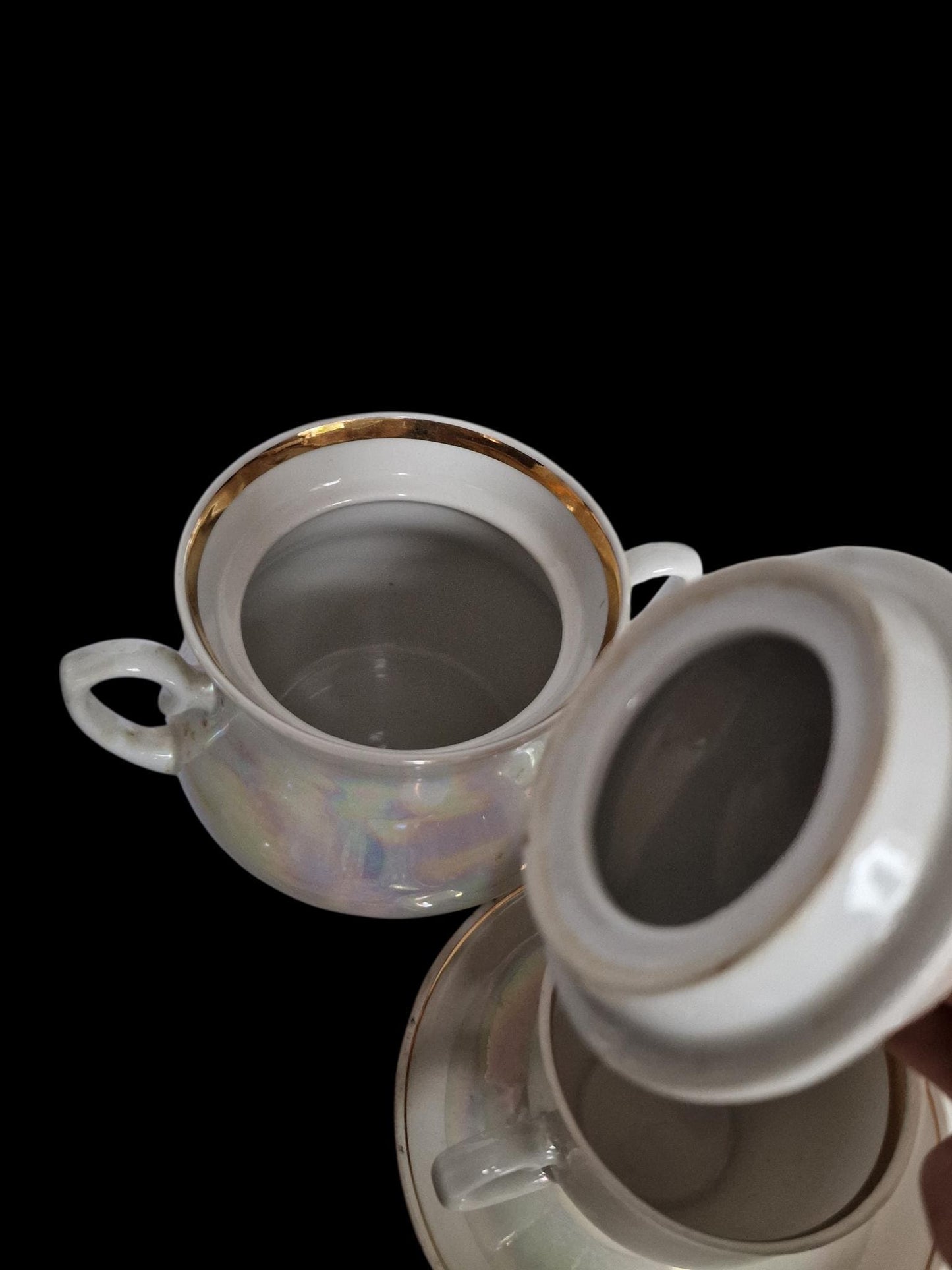 Lomonosov service tea coffee 6 person iriserend tsar collection