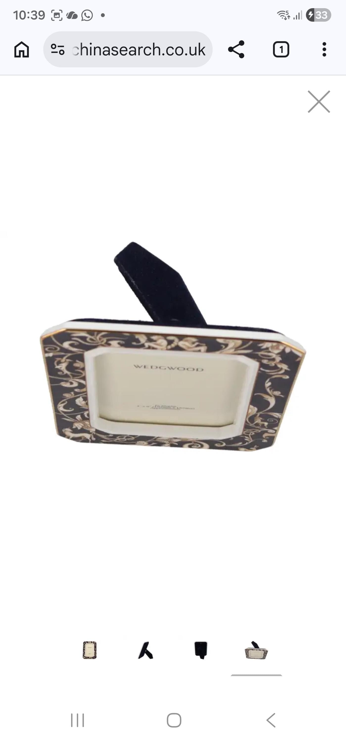 Wedgwood Cornucopia English photo frame exclusive porcelain, mint, 2,5 x 3 inch, discontinued luxe