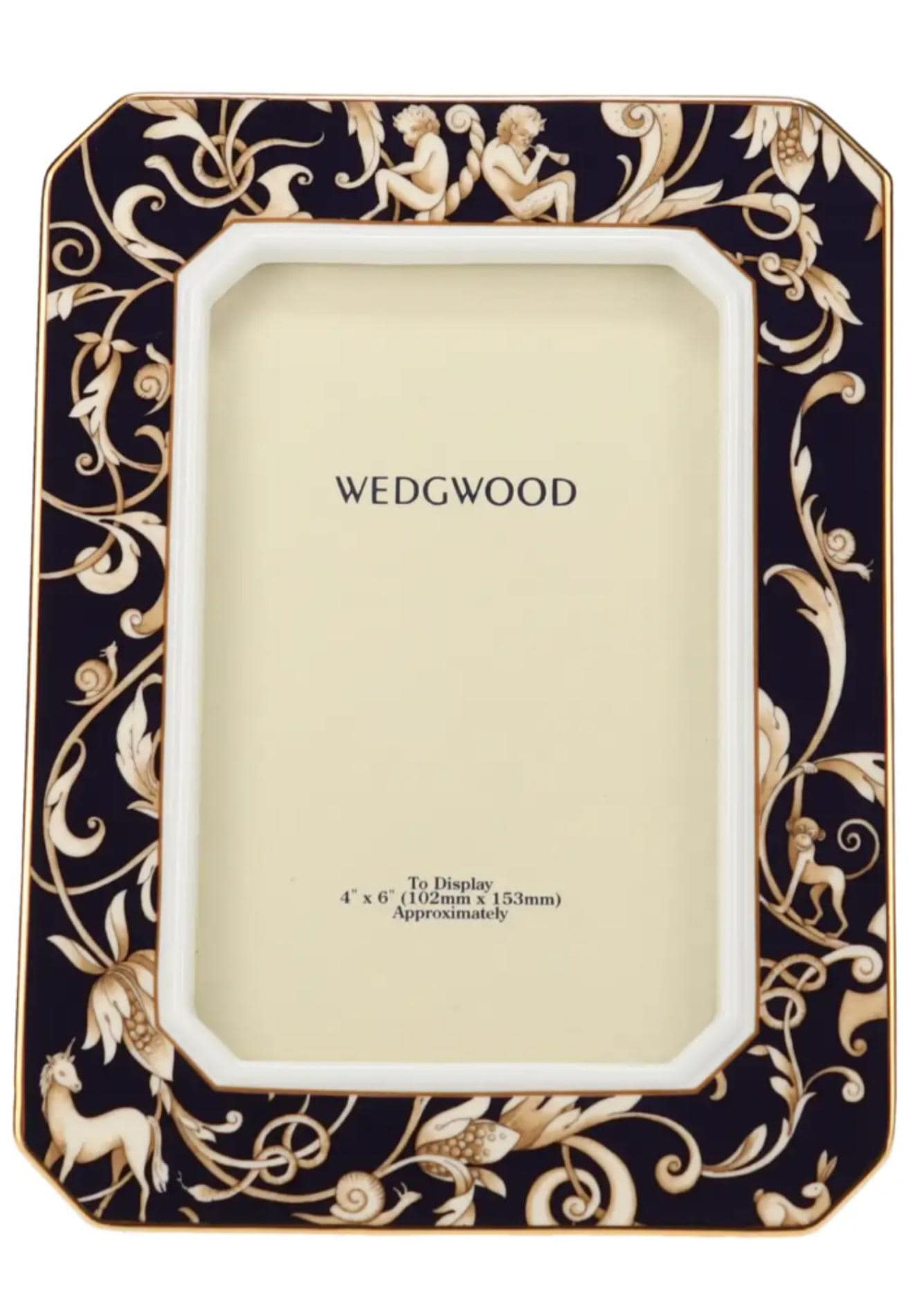 Wedgwood Cornucopia English photo frame exclusive porcelain, mint, large, 4 x 6  inch, discontinued luxe
