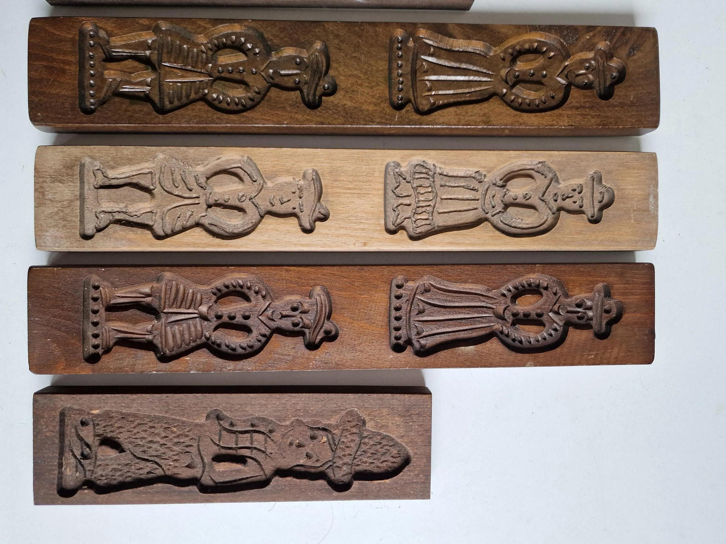 Antique Dutch Speculaas Bartje Cookie Mold Set baking shelf boards set vintage delft kitchen