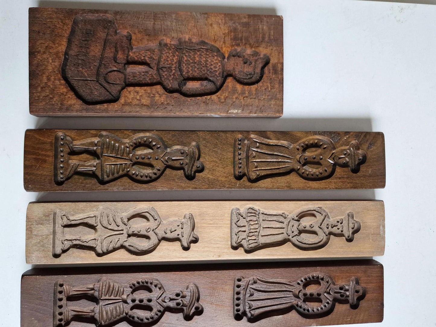 Antique Dutch Speculaas Bartje Cookie Mold Set baking shelf boards set vintage delft kitchen