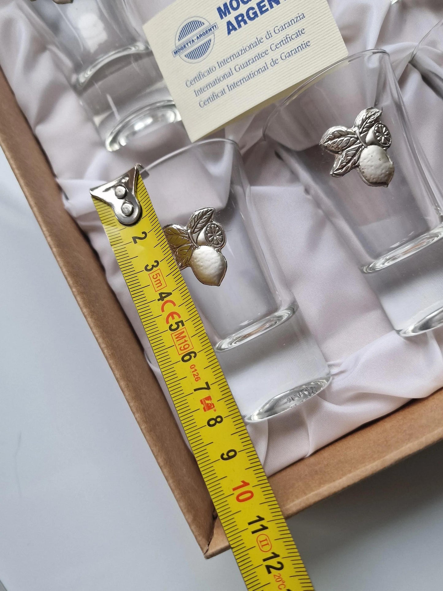 Limoncello drinking game,  925 silver glasses, liquer crystal , vintage italy,