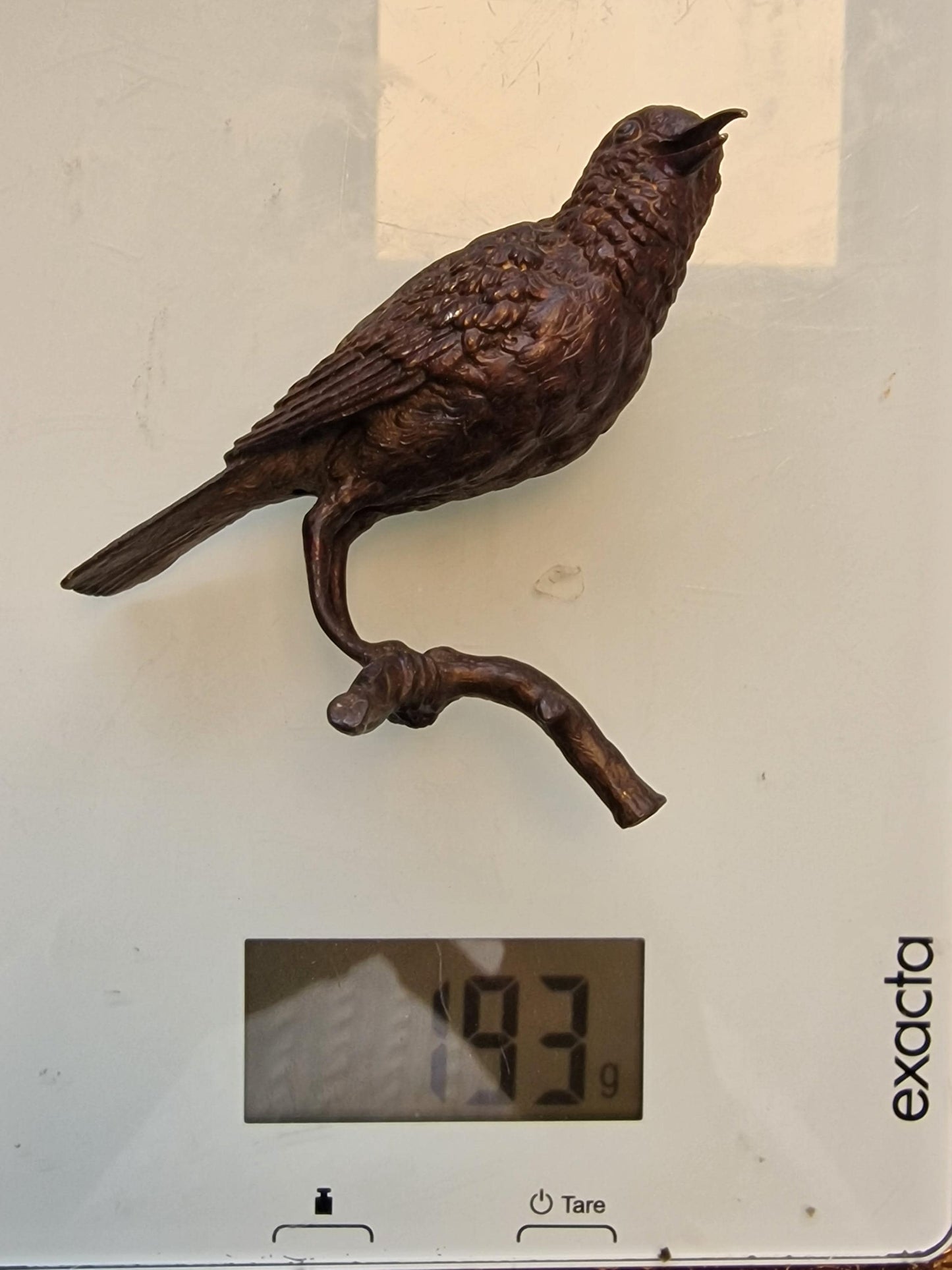 Vienna Bronze Bird on Branch Austria circa 1900 Cold Painted Bronze, antique austrian figurine