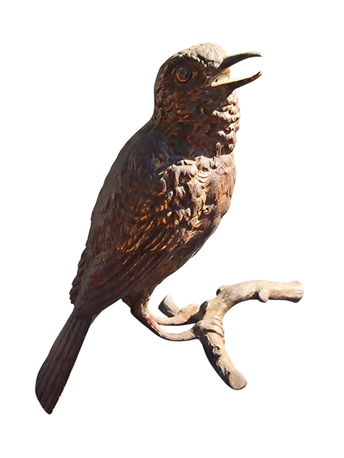 Vienna Bronze Bird on Branch Austria circa 1900 Cold Painted Bronze, antique austrian figurine