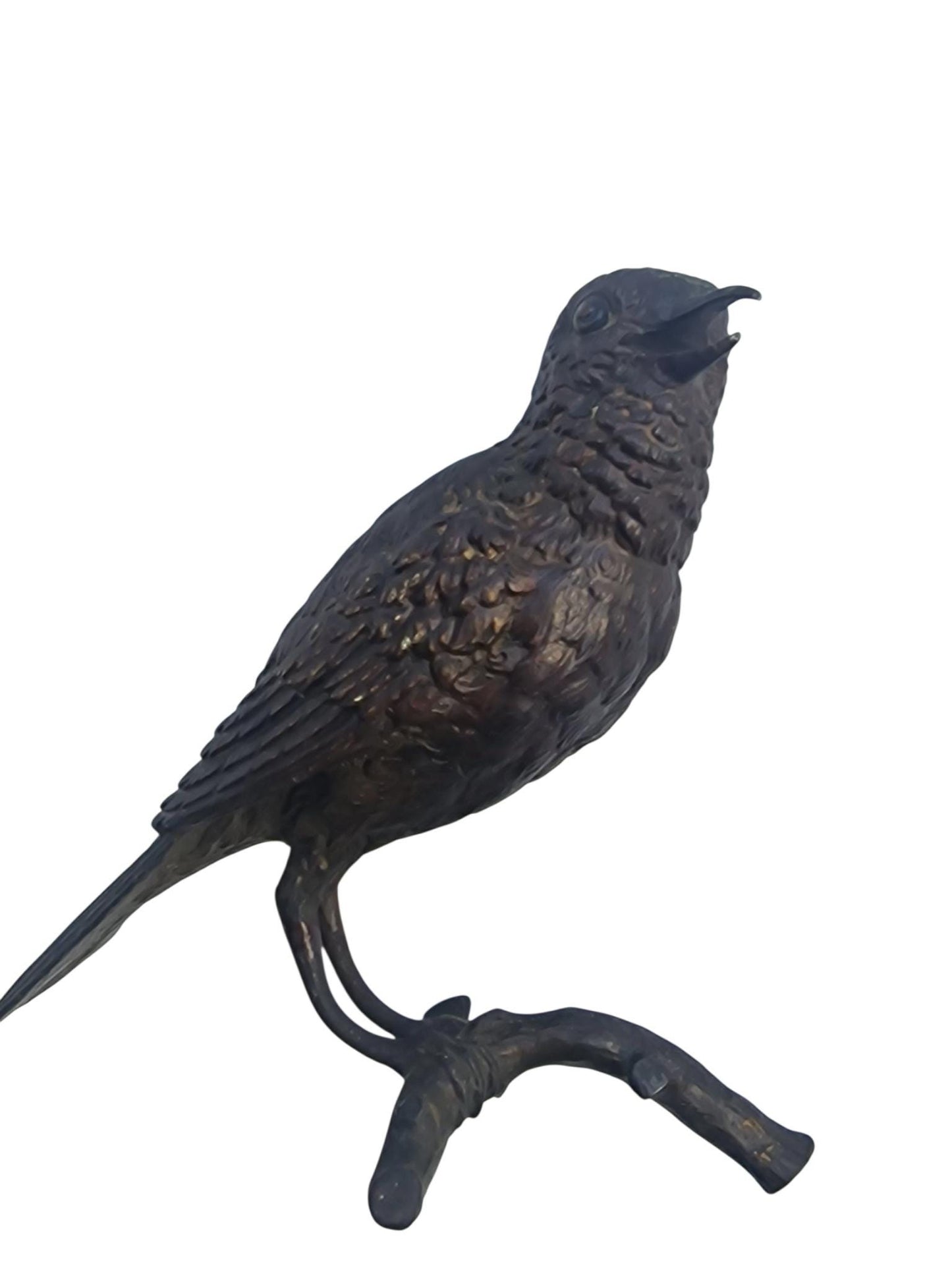 Vienna Bronze Bird on Branch Austria circa 1900 Cold Painted Bronze, antique austrian figurine