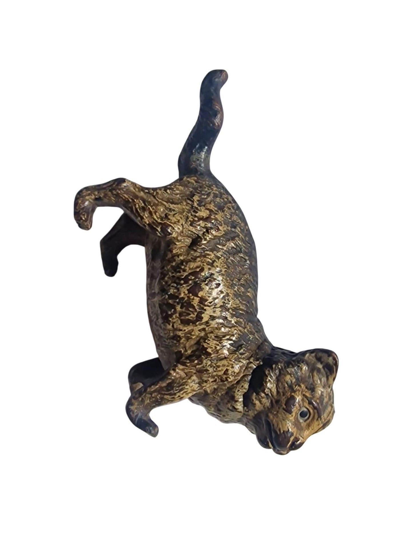 Vienna Bronze Cat Austria circa 1900 Cold Painted Bronze, antique austrian figurine