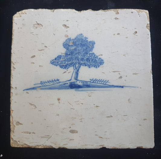 Dutch Delft Blue Tile,  Tree, 17th century, antique collectable and backsplash fireplace kitchen tiles