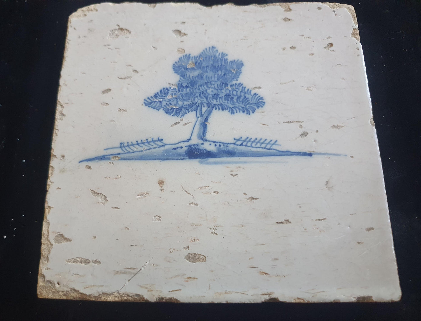 Dutch Delft Blue Tile,  Tree, 17th century, antique collectable and backsplash fireplace kitchen tiles