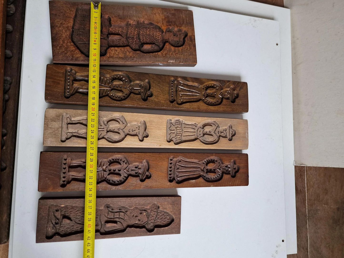 Antique Dutch Speculaas Bartje Cookie Mold Set baking shelf boards set vintage delft kitchen