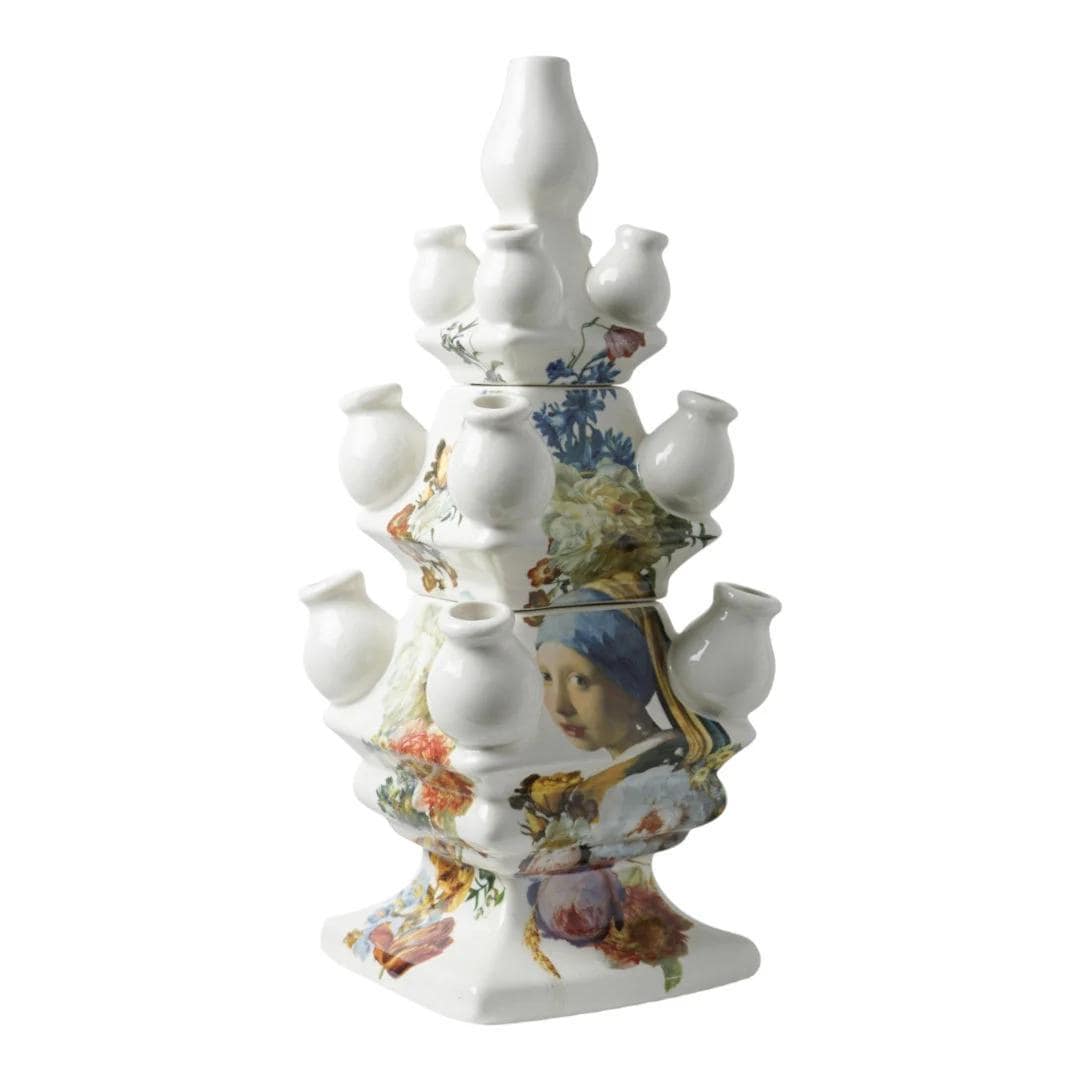 Delft Holland Tulip Vase, Dutch 17th master Vermeer, Gallery vase,  Mint Condition Ceramic