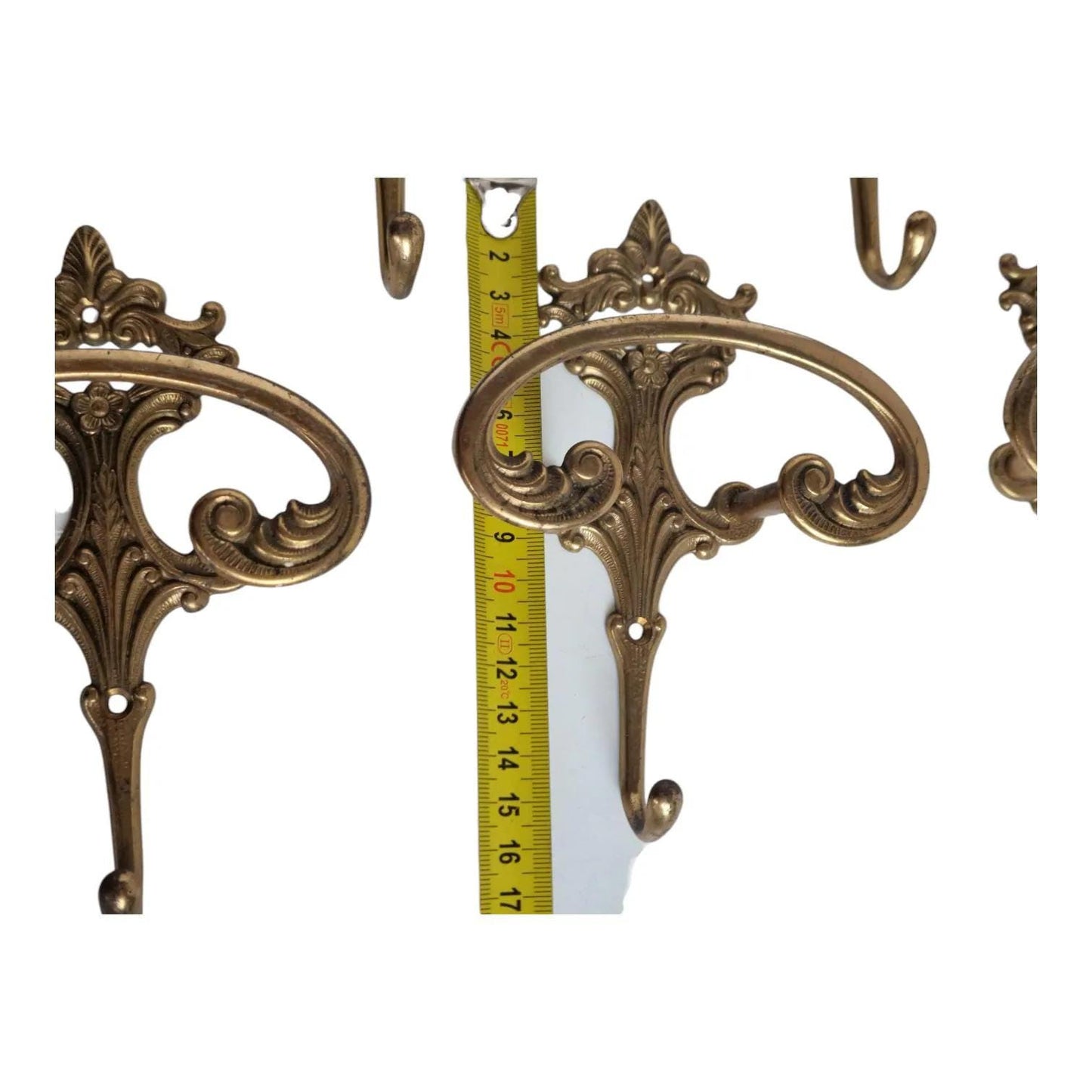 set of 6 Art Nouveau Copper Coat Hooks, Antique Arts Crafts Set of 6