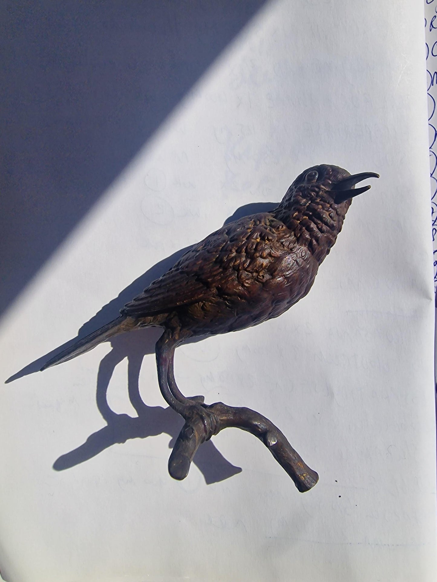 Vienna Bronze Bird on Branch Austria circa 1900 Cold Painted Bronze, antique austrian figurine