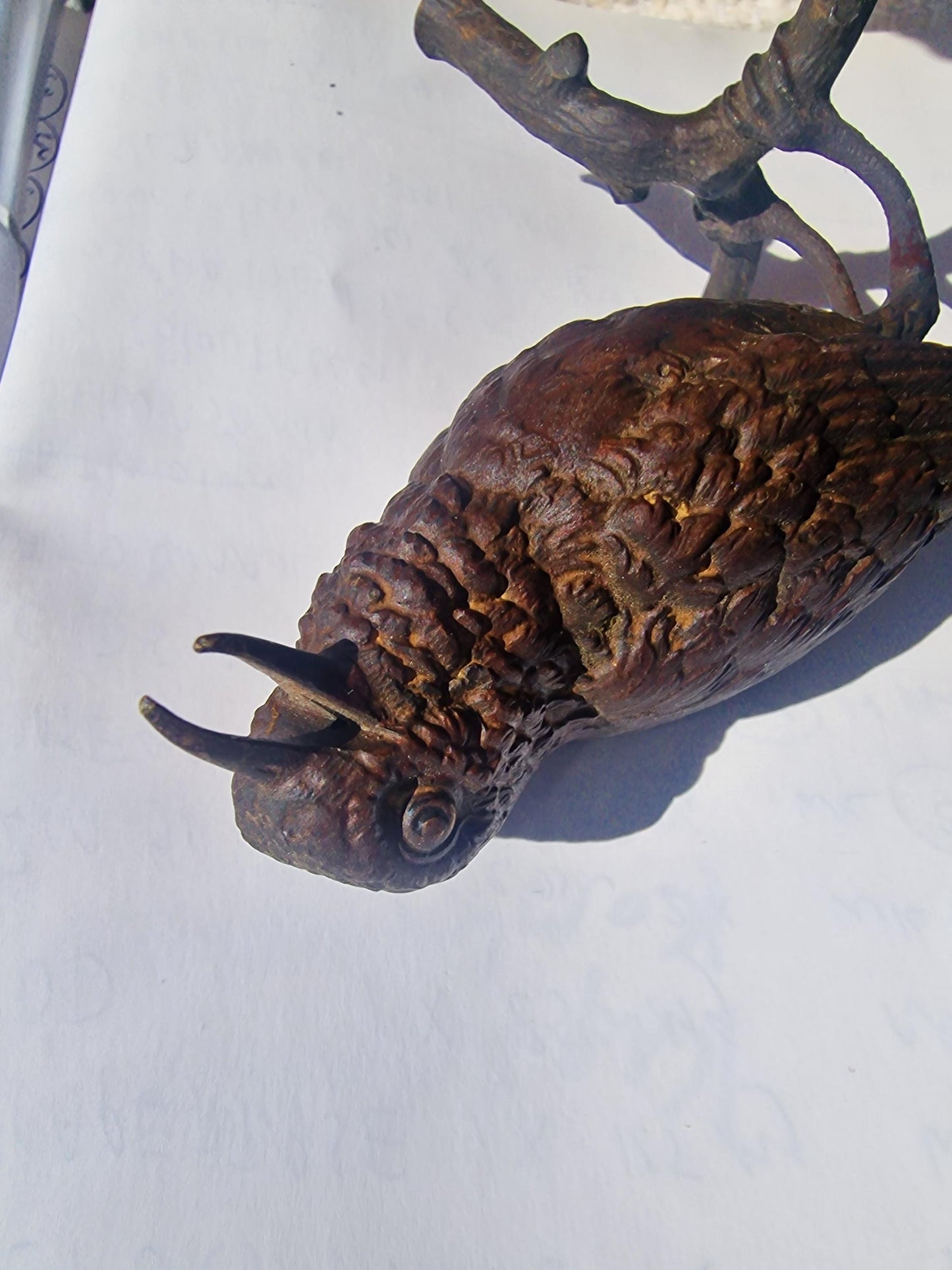 Vienna Bronze Bird on Branch Austria circa 1900 Cold Painted Bronze, antique austrian figurine
