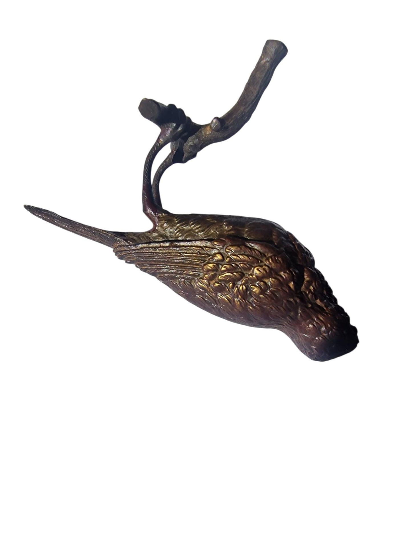 Vienna Bronze Bird on Branch Austria circa 1900 Cold Painted Bronze, antique austrian figurine