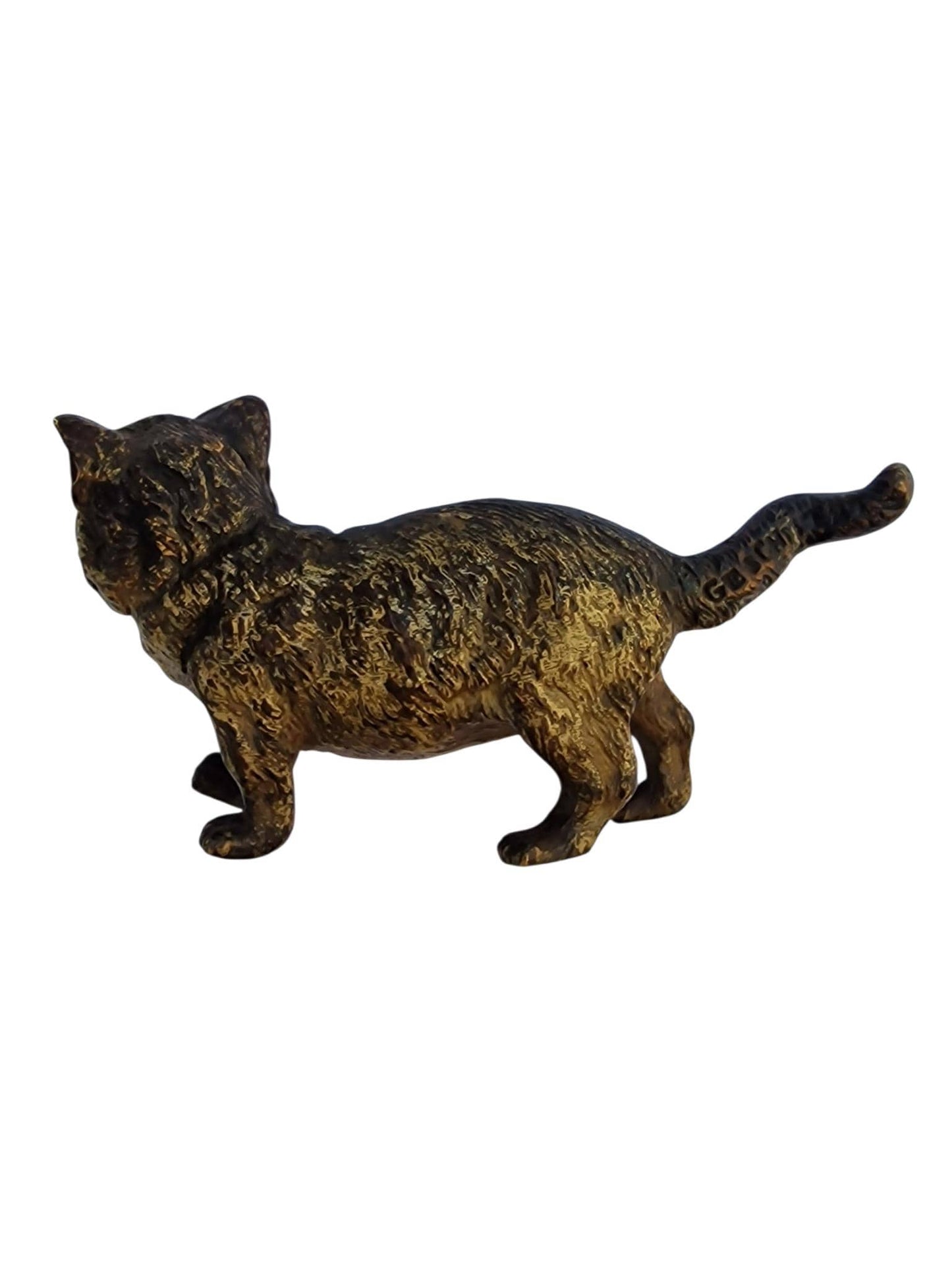 Vienna Bronze Cat Austria circa 1900 Cold Painted Bronze, antique austrian figurine