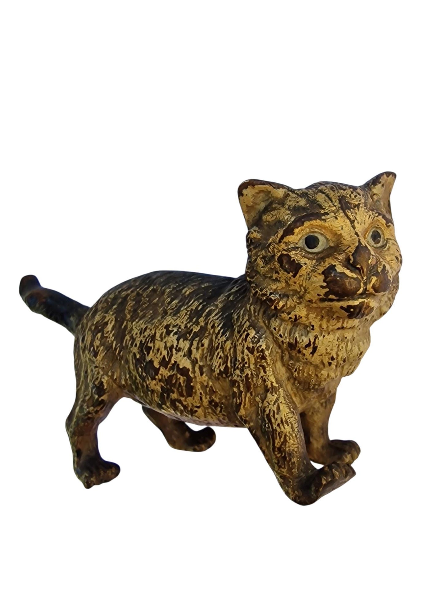 Vienna Bronze Cat Austria circa 1900 Cold Painted Bronze, antique austrian figurine