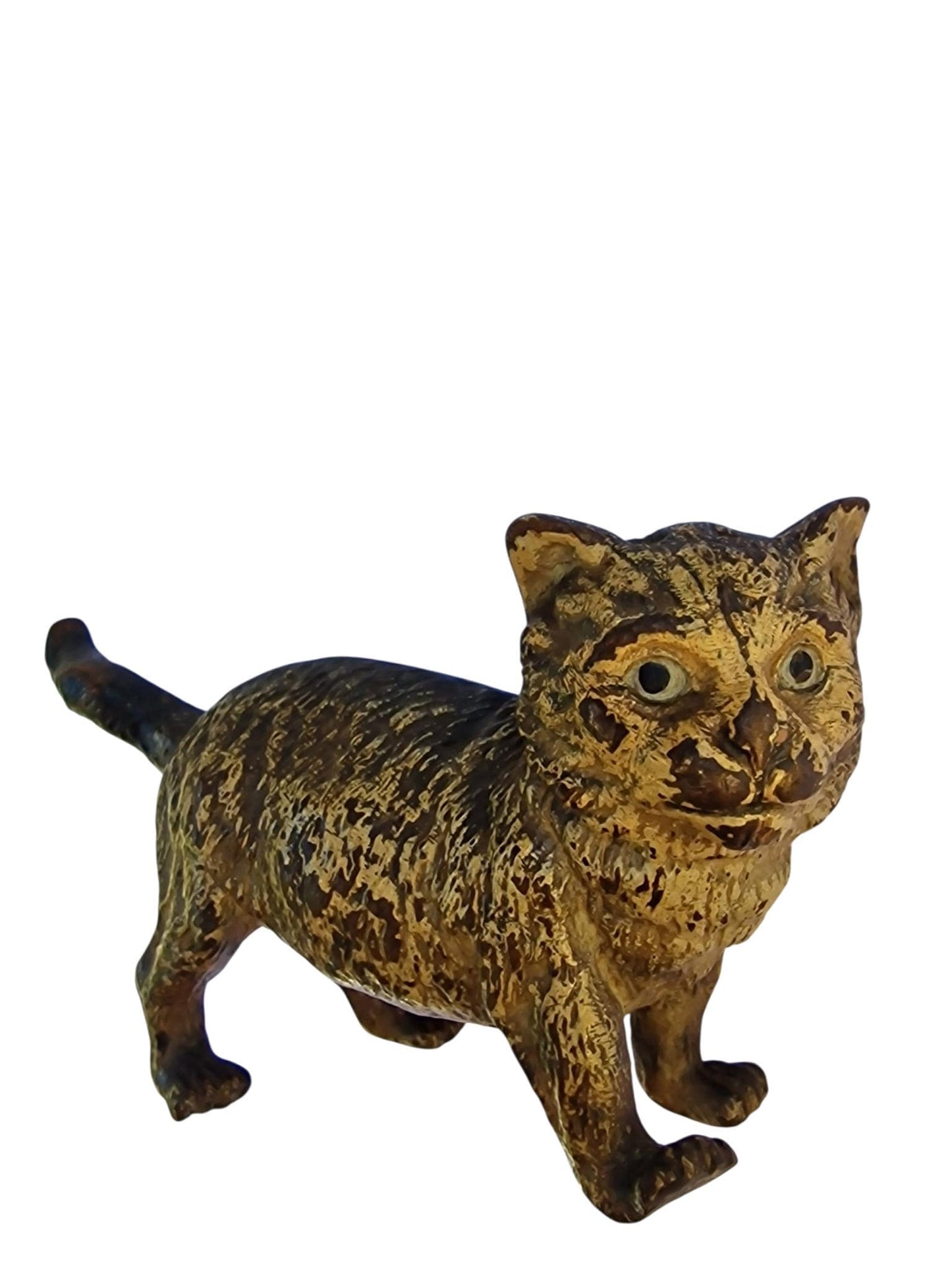 Vienna Bronze Cat Austria circa 1900 Cold Painted Bronze, antique austrian figurine