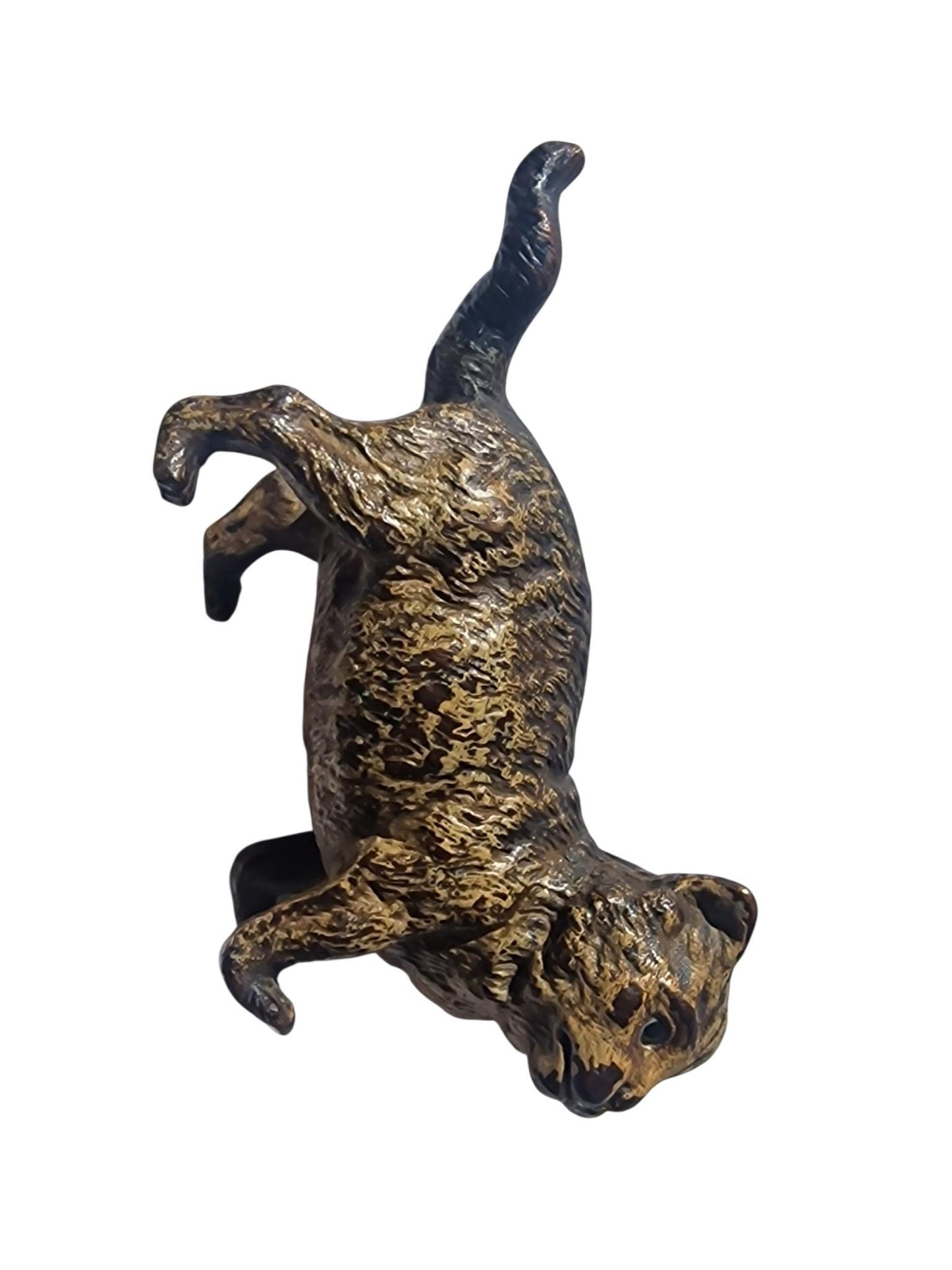 Vienna Bronze Cat Austria circa 1900 Cold Painted Bronze, antique austrian figurine