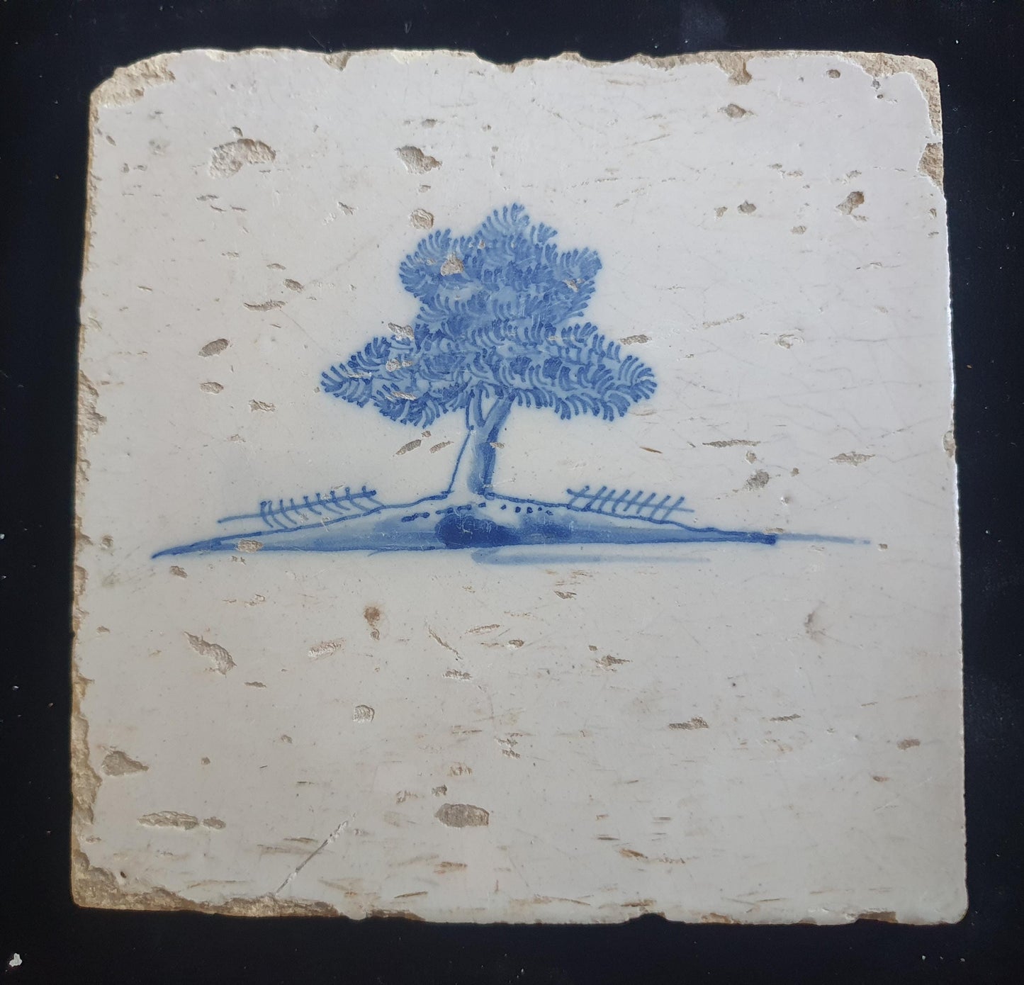Dutch Delft Blue Tile,  Tree, 17th century, antique collectable and backsplash fireplace kitchen tiles