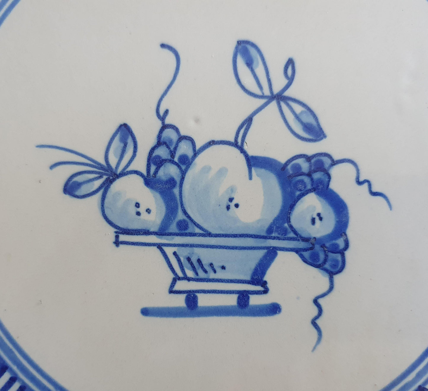 Dutch Delft Blue Tile, Fruit bowl, 19th century, antique collectable and backsplash fireplace kitchen tiles