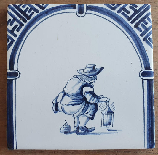 Dutch Delft Blue Tile, kakker, 20th century, antique collectable and backsplash fireplace kitchen tiles