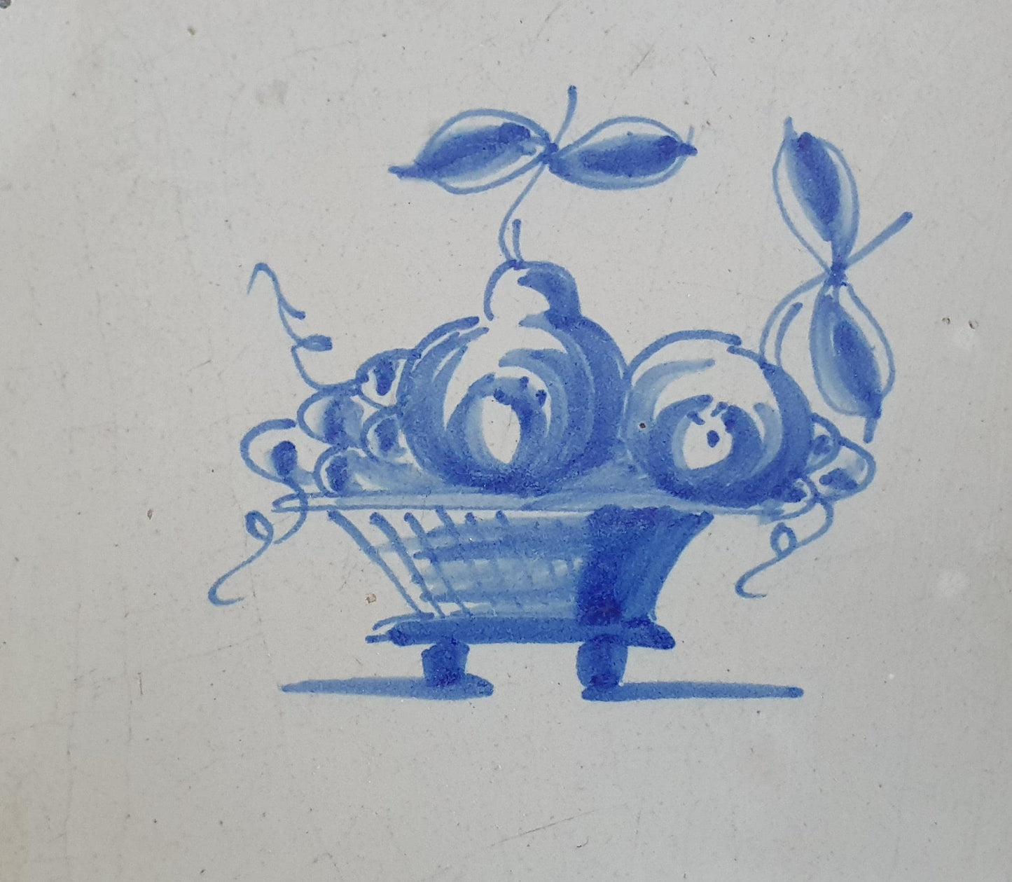 Dutch Delft Blue Tile, Fruit bowl, 17th century, antique collectable and backsplash fireplace kitchen tiles