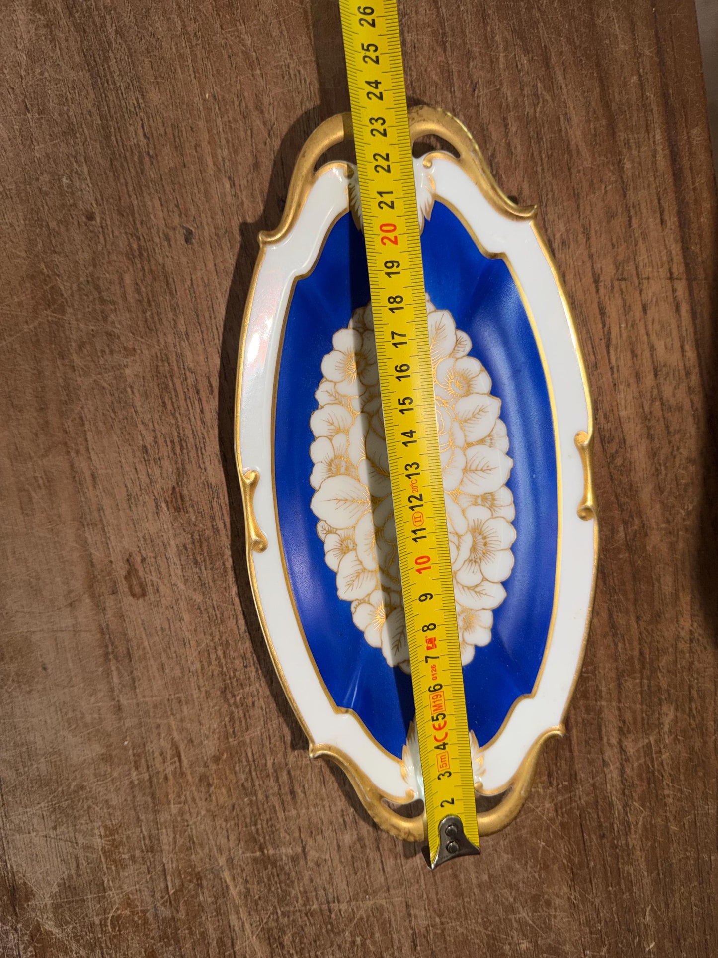 Antique Rosenthal Selb Bavaria Hand-Painted Cobalt & gilt Ornamental Dish, Germany, c. 1920, signed, faun satyr bokkenkoppen goat masks
