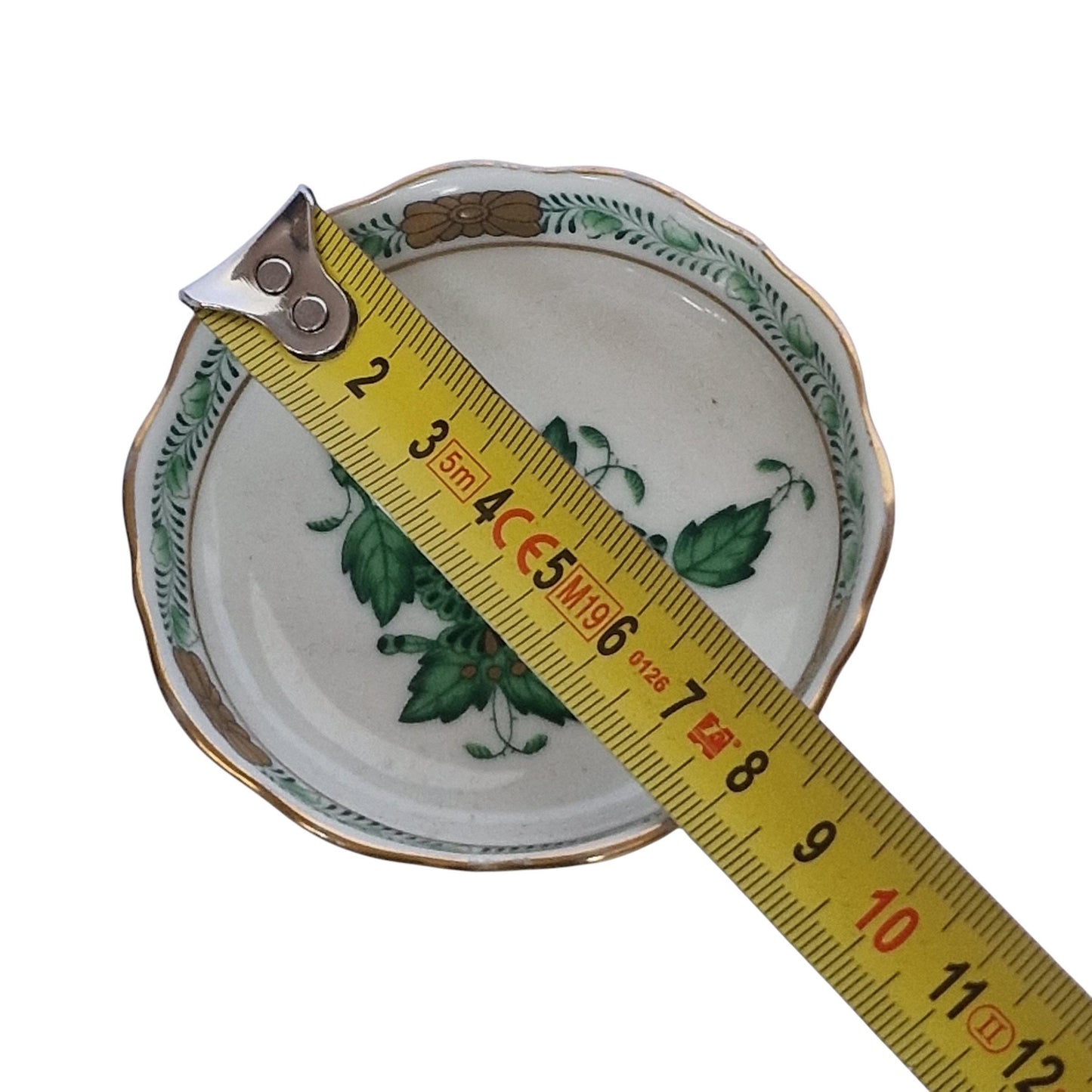 Herend Hungary tazza chocolat presentation dessert coffee dish Apponyi green Floral Design