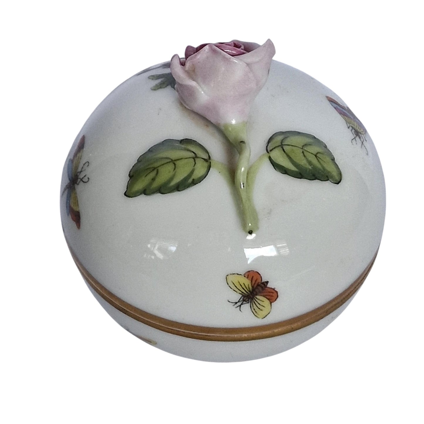 Herend Hungary Rotshield birds  lidded bowl chocolat presentation