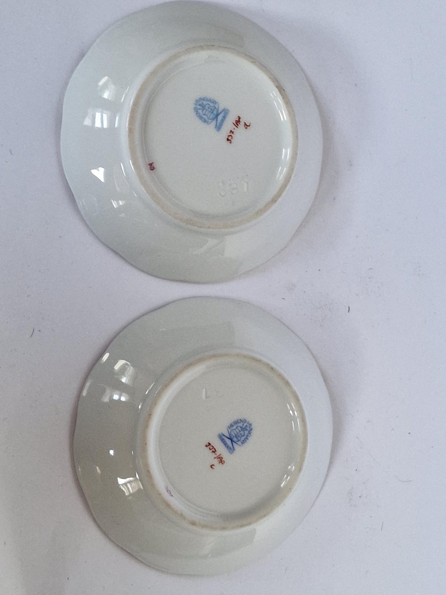 Set of 2 Herend Hungary dessert dishes Apponyi Red Floral Design