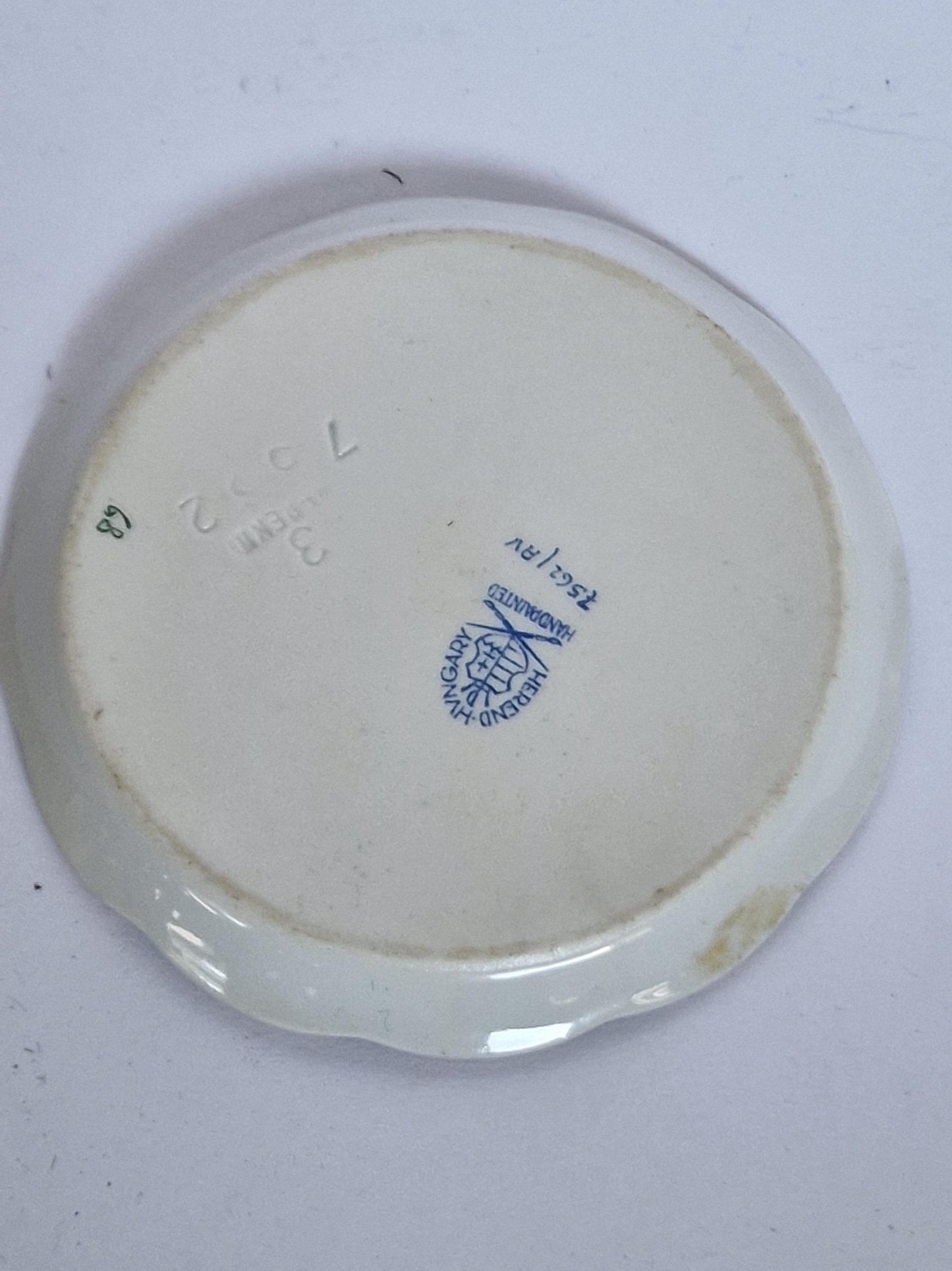 Herend Hungary chocolat presentation dessert coffee dish Apponyi green Floral Design