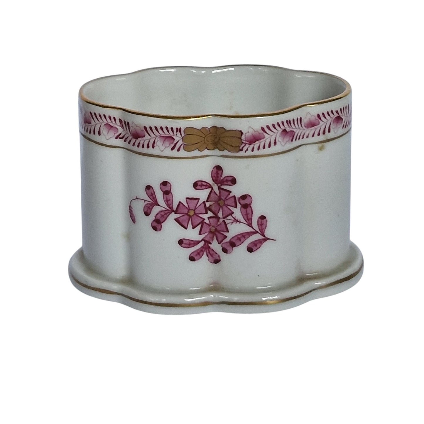Herend Apponyi Red Floral Design toothpick holder