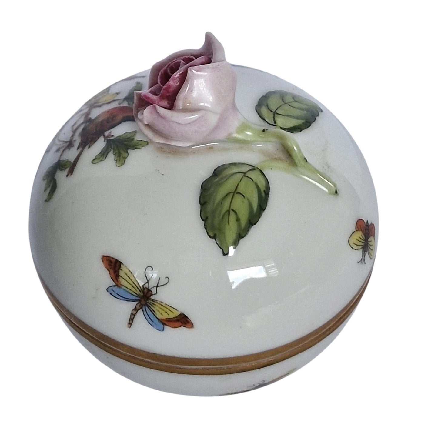 Herend Hungary Rotshield birds  lidded bowl chocolat presentation