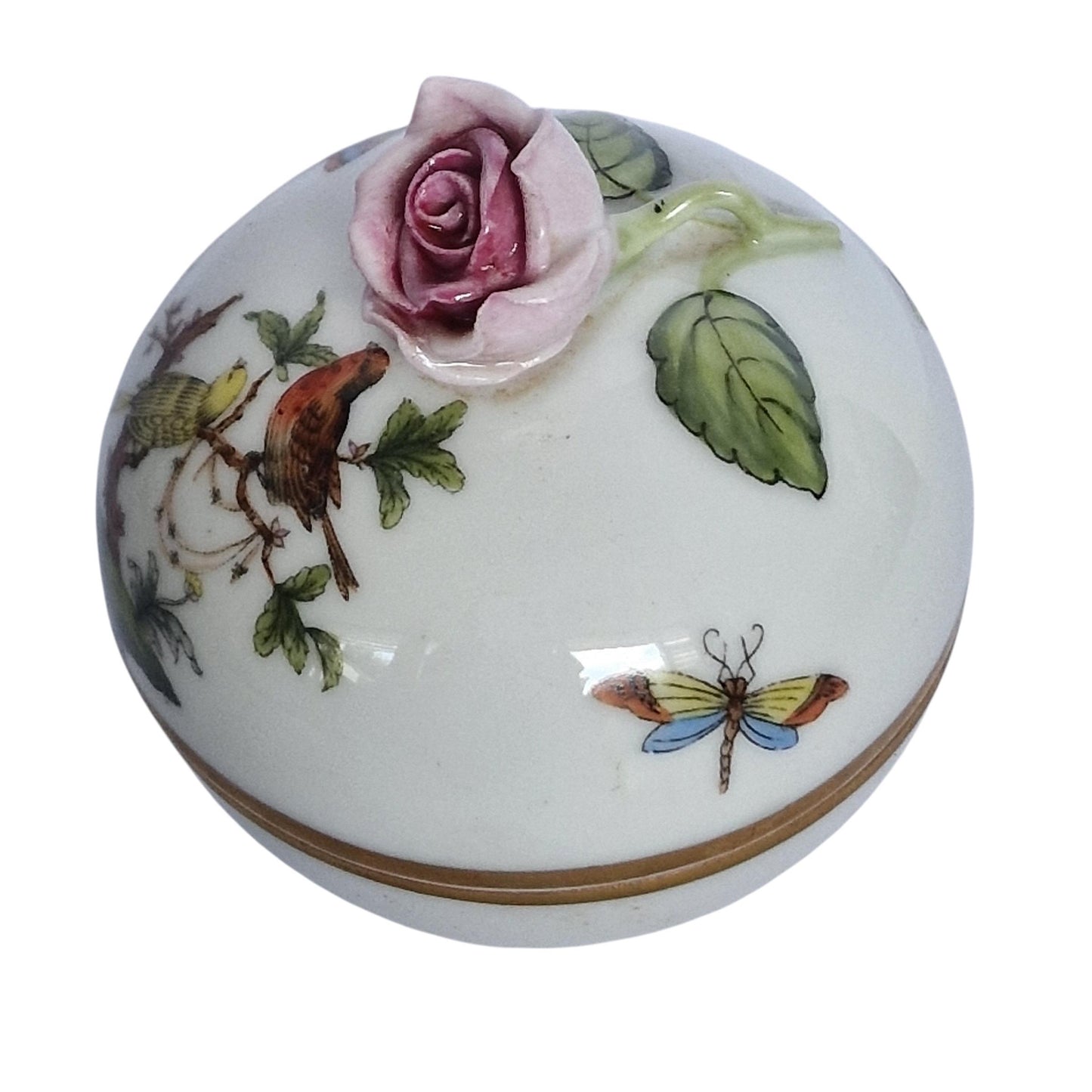 Herend Hungary Rotshield birds  lidded bowl chocolat presentation