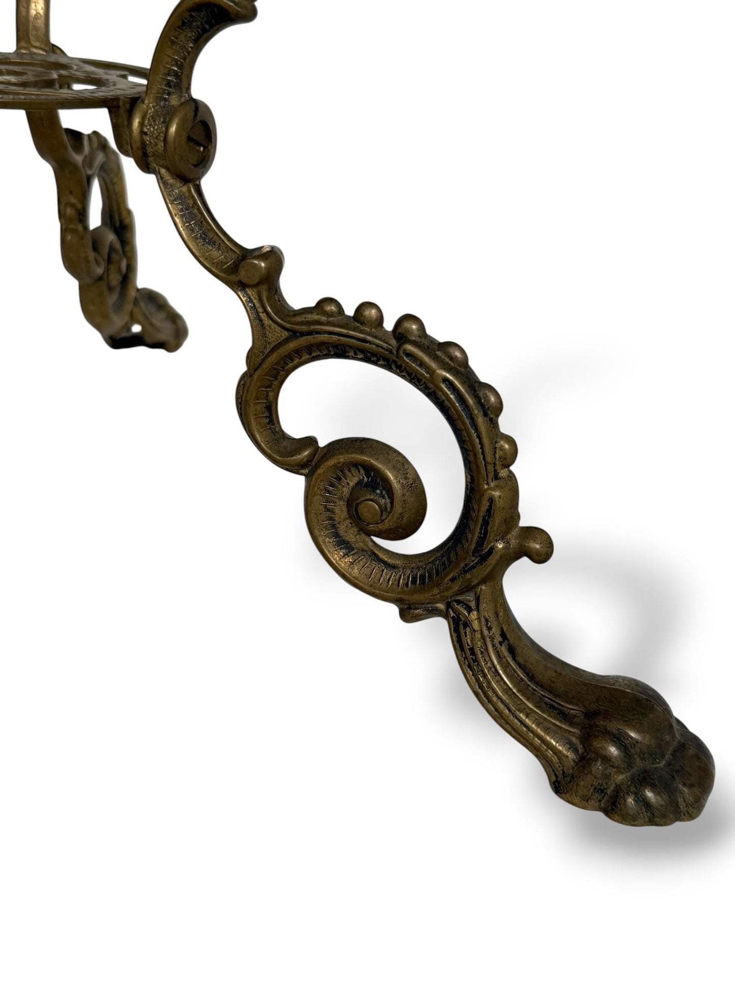 Sidetable, French Art Nouveau ornate Brass Plant Stand / Gueridon, circa 1900-1920