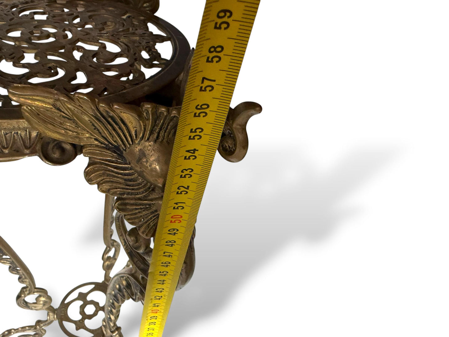 Sidetable, French Art Nouveau ornate Brass Plant Stand / Gueridon, circa 1900-1920