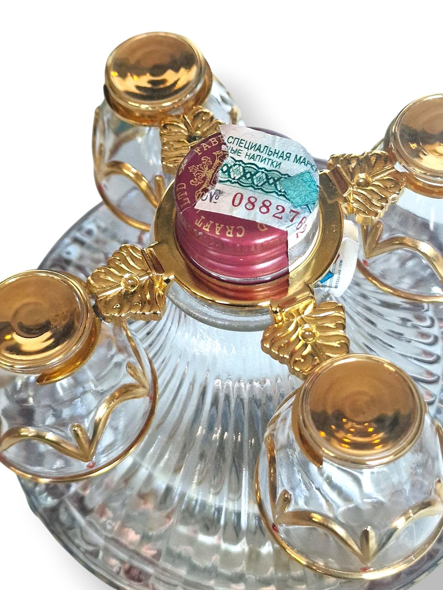 Faberge Egg, Imperial Collection liquer Decanter Set - Gold & Crystal, Limited Edition Fabergé emerald green