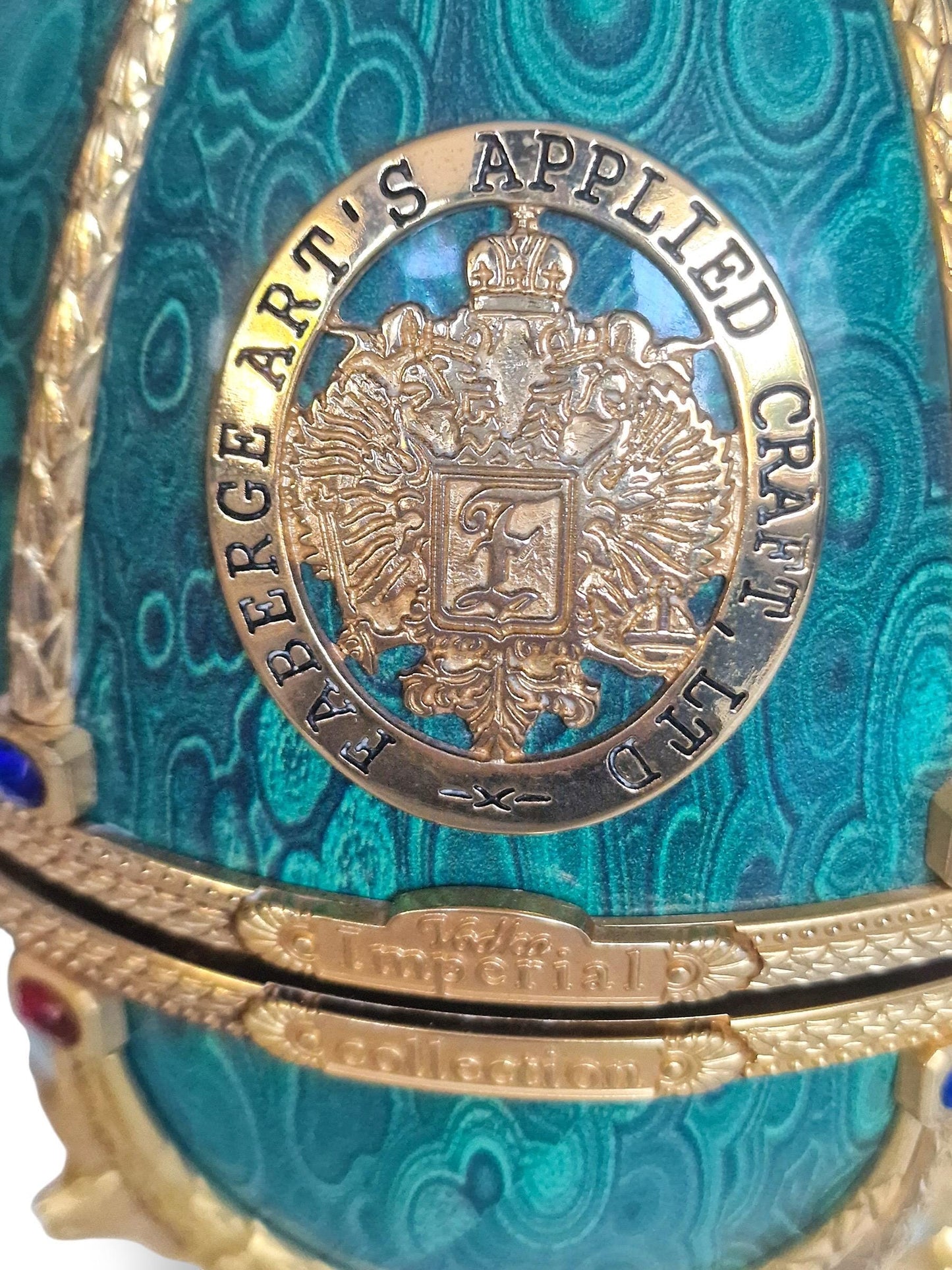 Faberge Egg, Imperial Collection liquer Decanter Set - Gold & Crystal, Limited Edition Fabergé emerald green