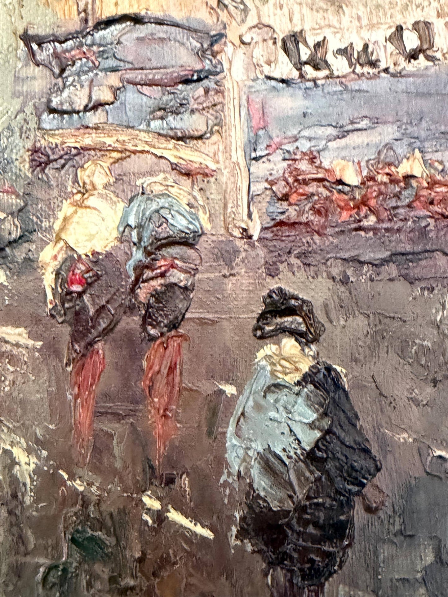 Josef “Sepp” Beil – Rain in Munich - impressionist, Large Oil on Canvas, 1950-1960, 82 x 72 vm