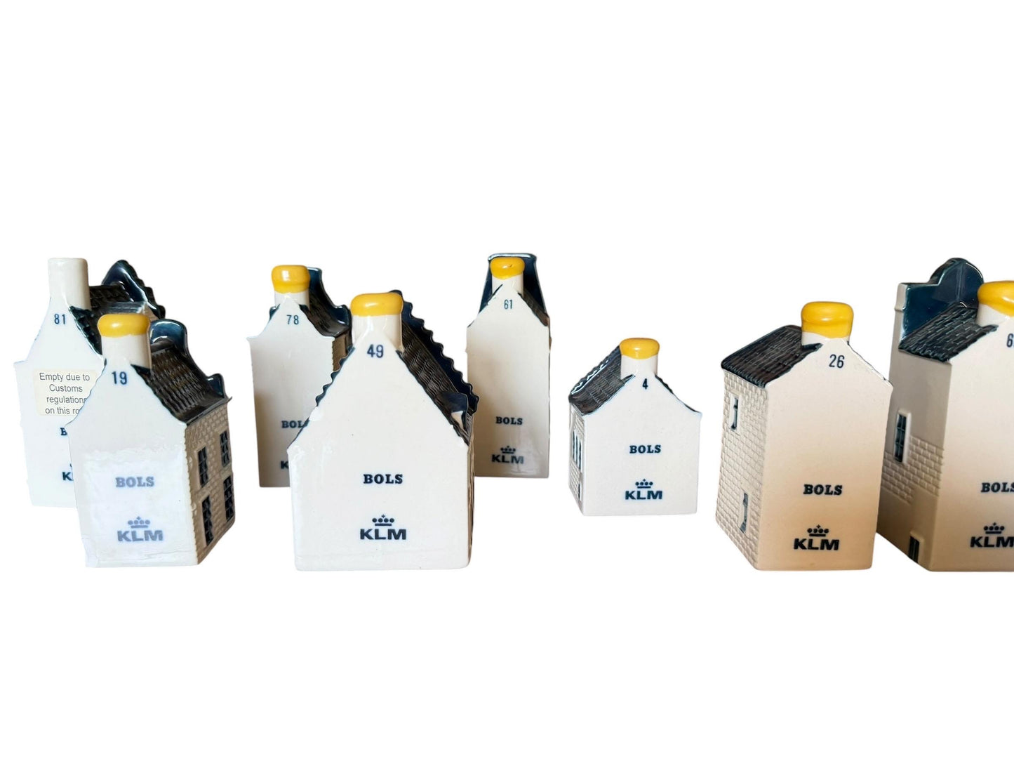 8 KLM Amsterdam Canal Houses, Hand Painted Porcelain Collectible Dutch grachtenpandjes street