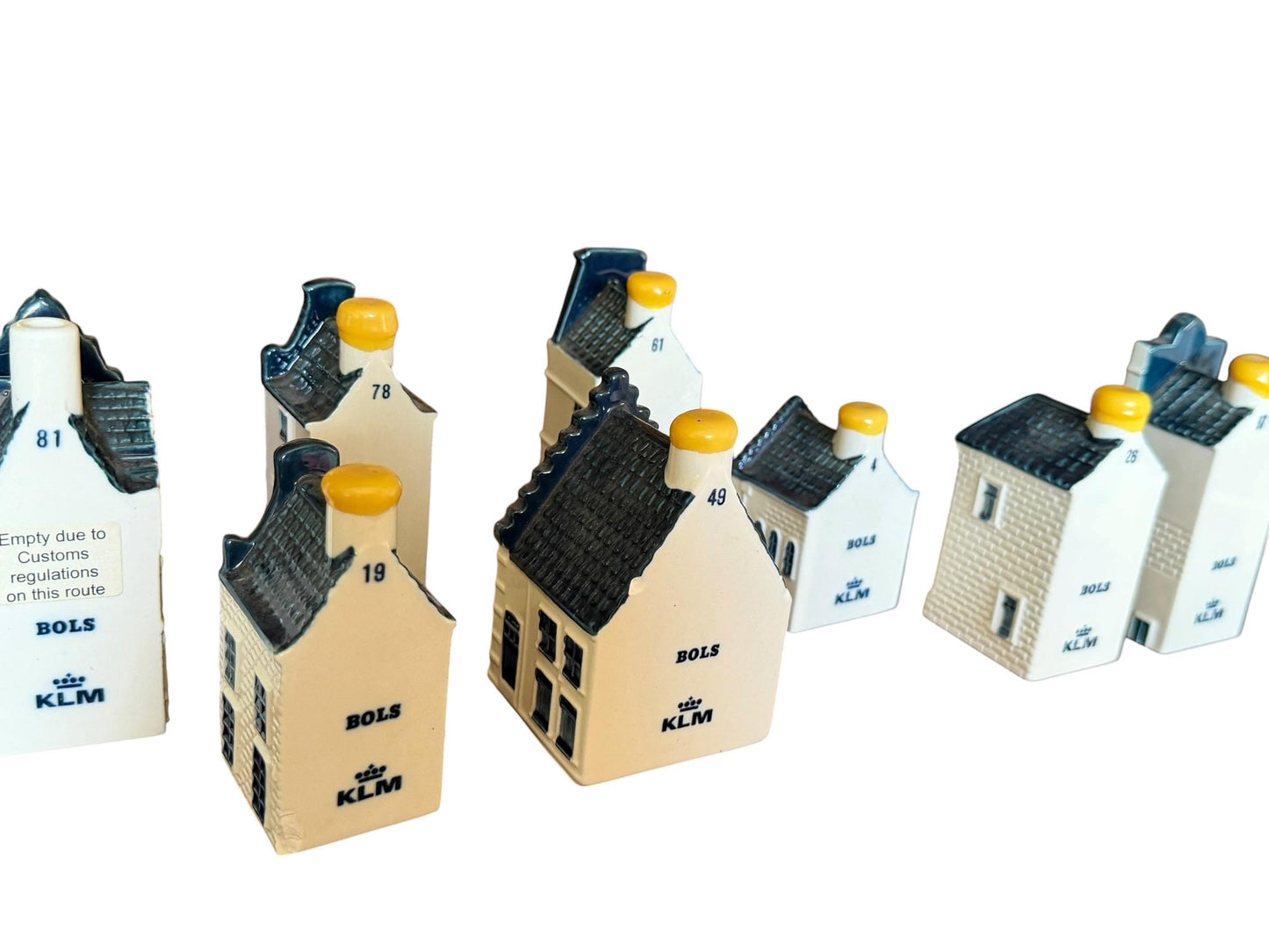 8 KLM Amsterdam Canal Houses, Hand Painted Porcelain Collectible Dutch grachtenpandjes street