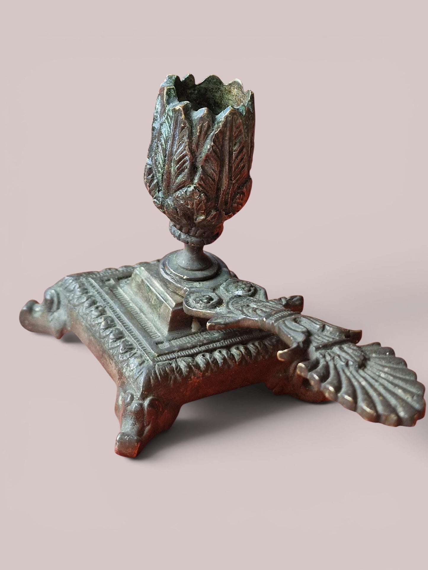 Antique Candlestick Blaker, scrooge candleholder hand candle vintage brocante