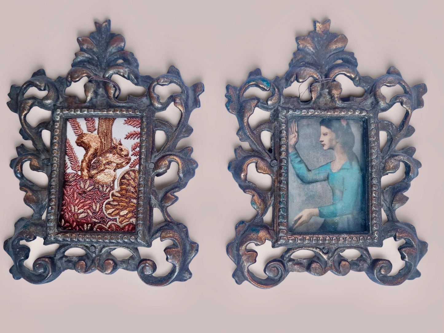 A set of 2 antique Victorian photo lists. British antiques photoframes. Uk 19th, or small painting