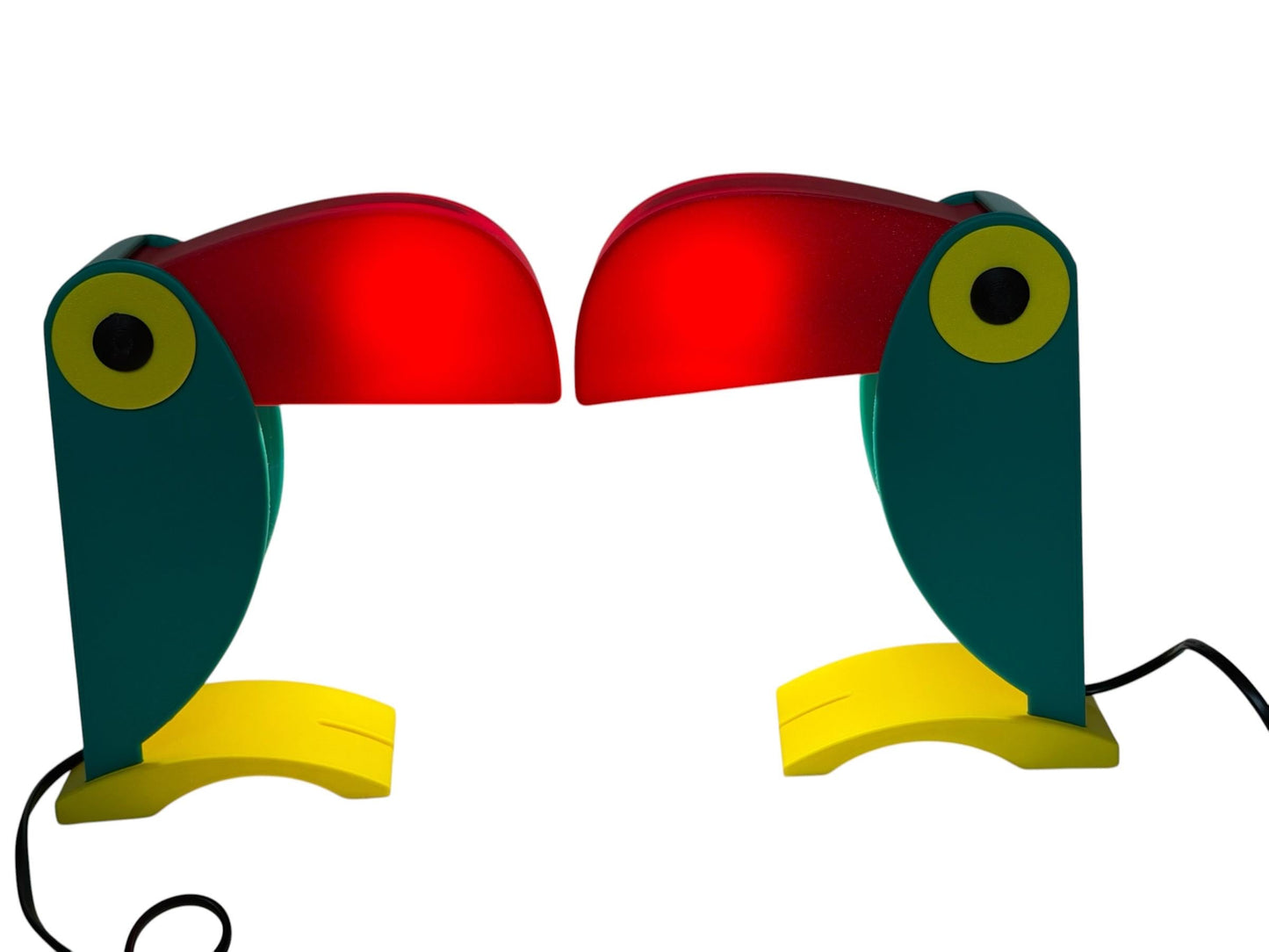 Toucan Desk Lamps, Italy, set of 2 Memphis tablelamp designer bird desklamp tucan toekan table lamp bedside design