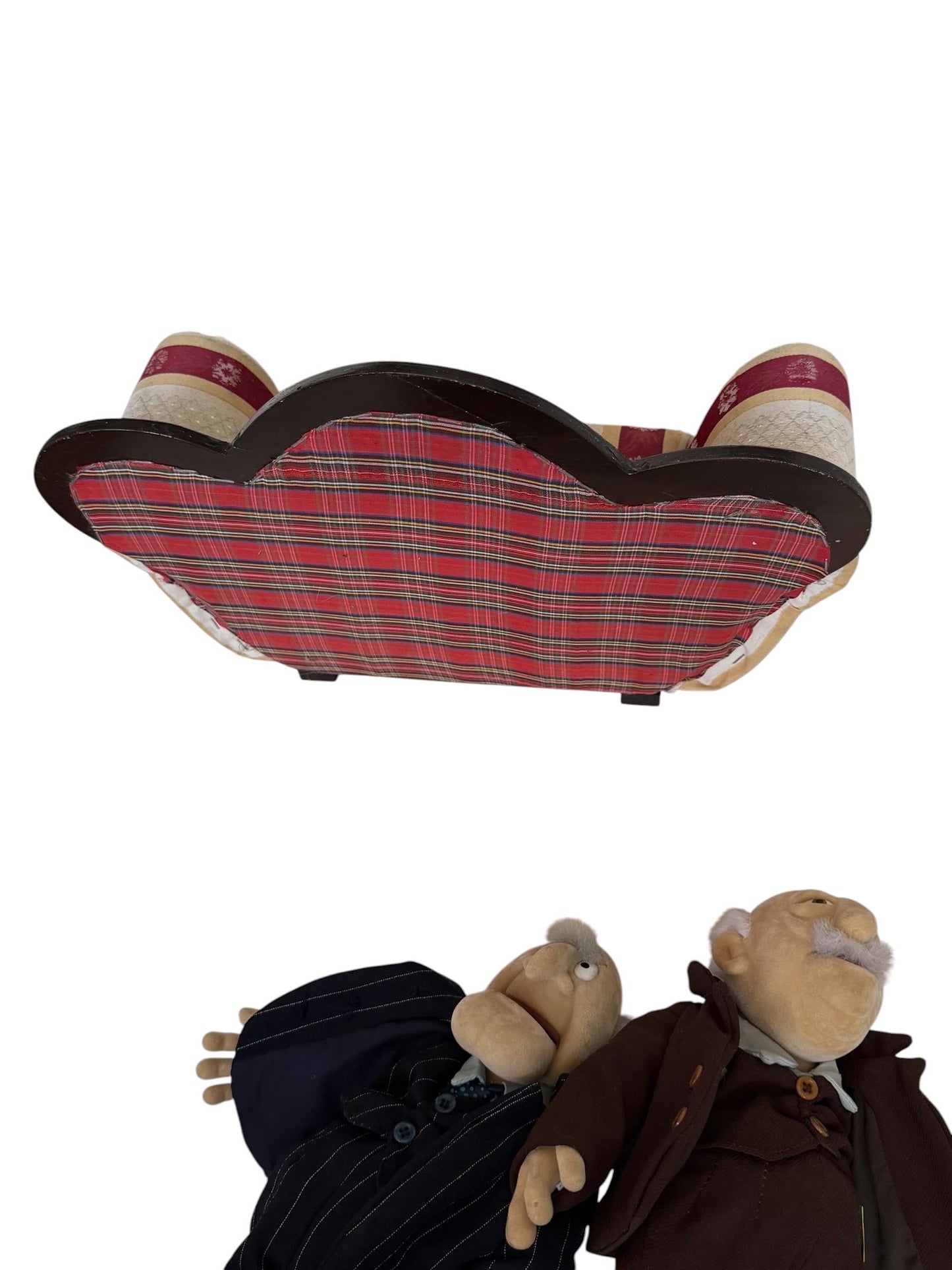 Waldorf and Statler Muppets on a Couch, Retired Collector's once in a lifetime Item! He he he he