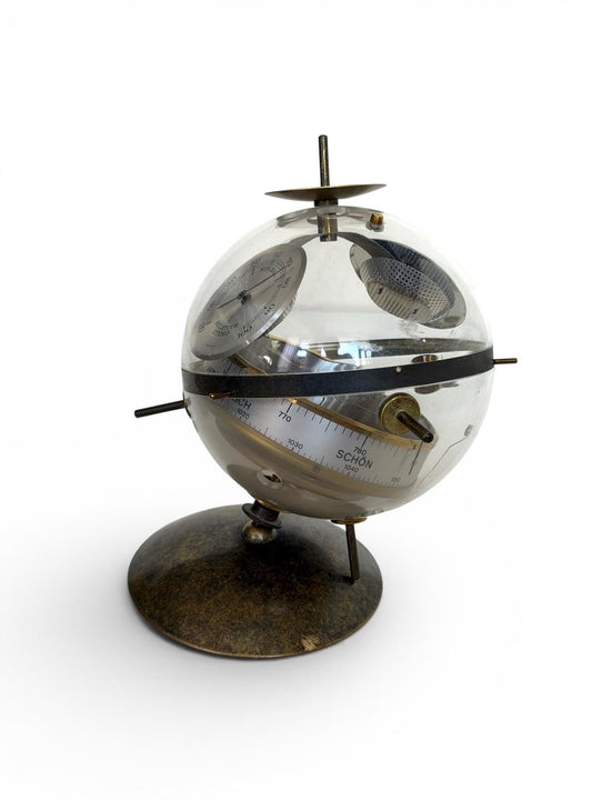 Weather station SPACE AGE SPUTNIK Mid Century German modernism 1950s design Barometer Thermometer Hygrometer design weatherstation, rare