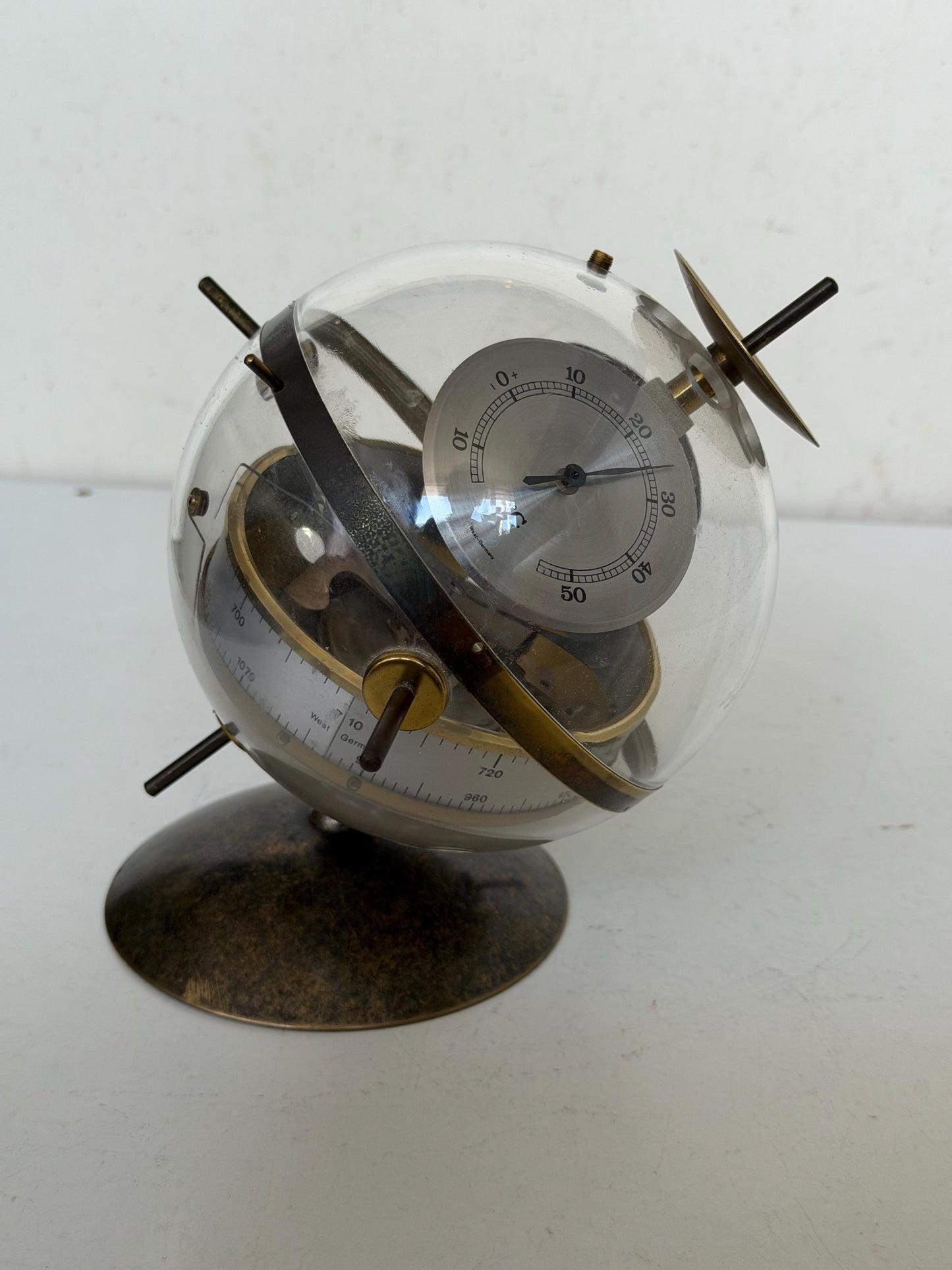Weather station SPACE AGE SPUTNIK Mid Century German modernism 1950s design Barometer Thermometer Hygrometer design weatherstation, rare